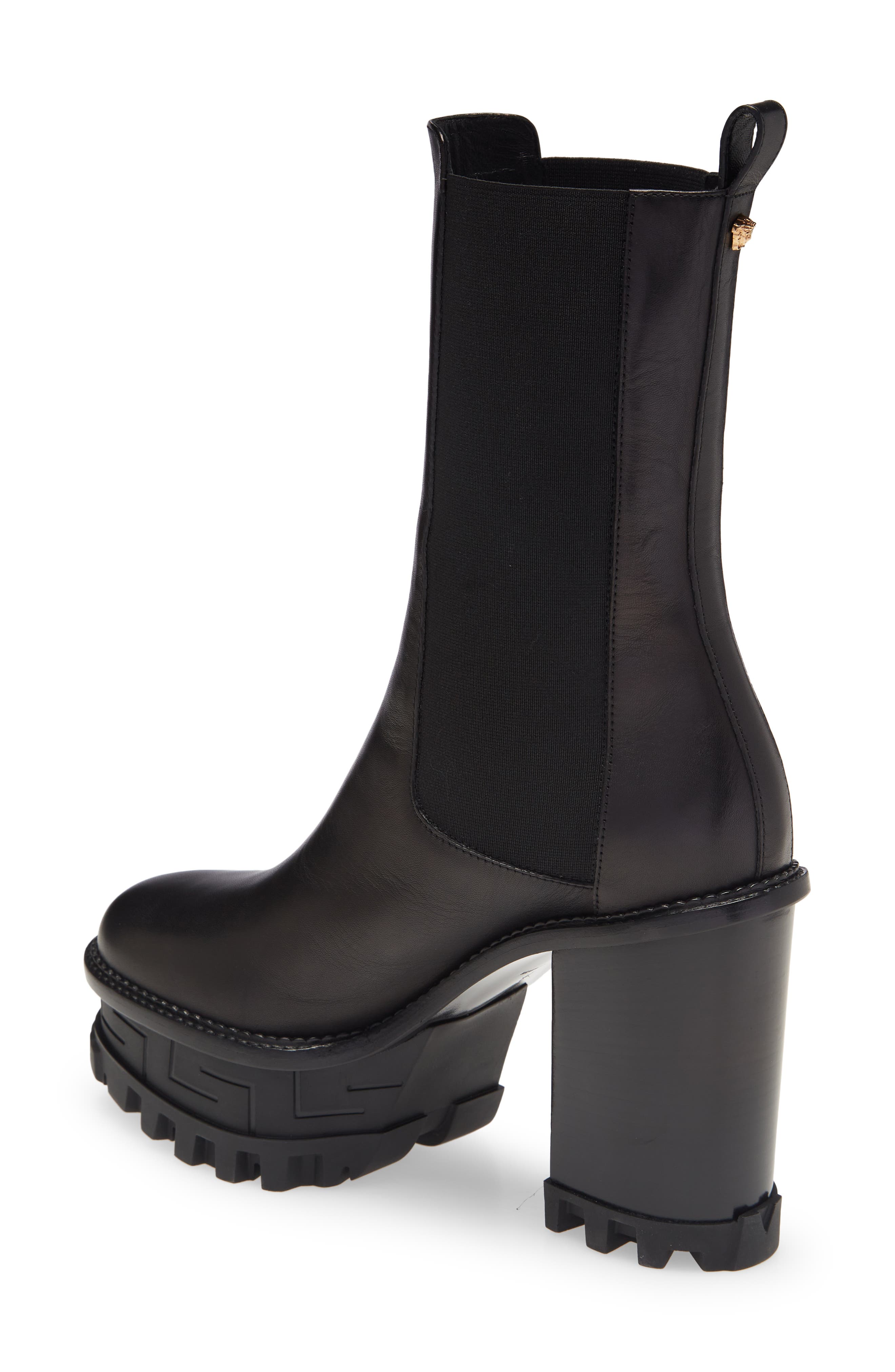 Versace Greca Labyrinth Platform Chelsea Boot, Alternate, color, 