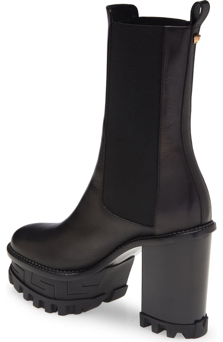 Versace Greca Labyrinth Platform Chelsea Boot, Alternate, color,