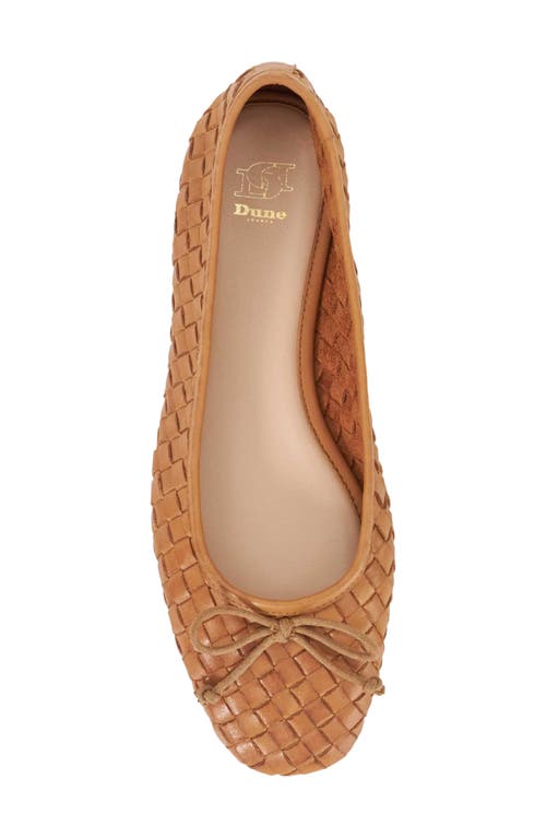 Dune London Heat Leather Ballet Flat In Brown