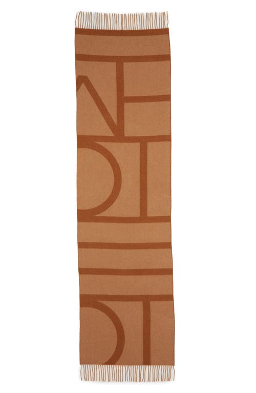 Totême Toteme Monogram Wool Jacquard Scarf In Camel Monogram