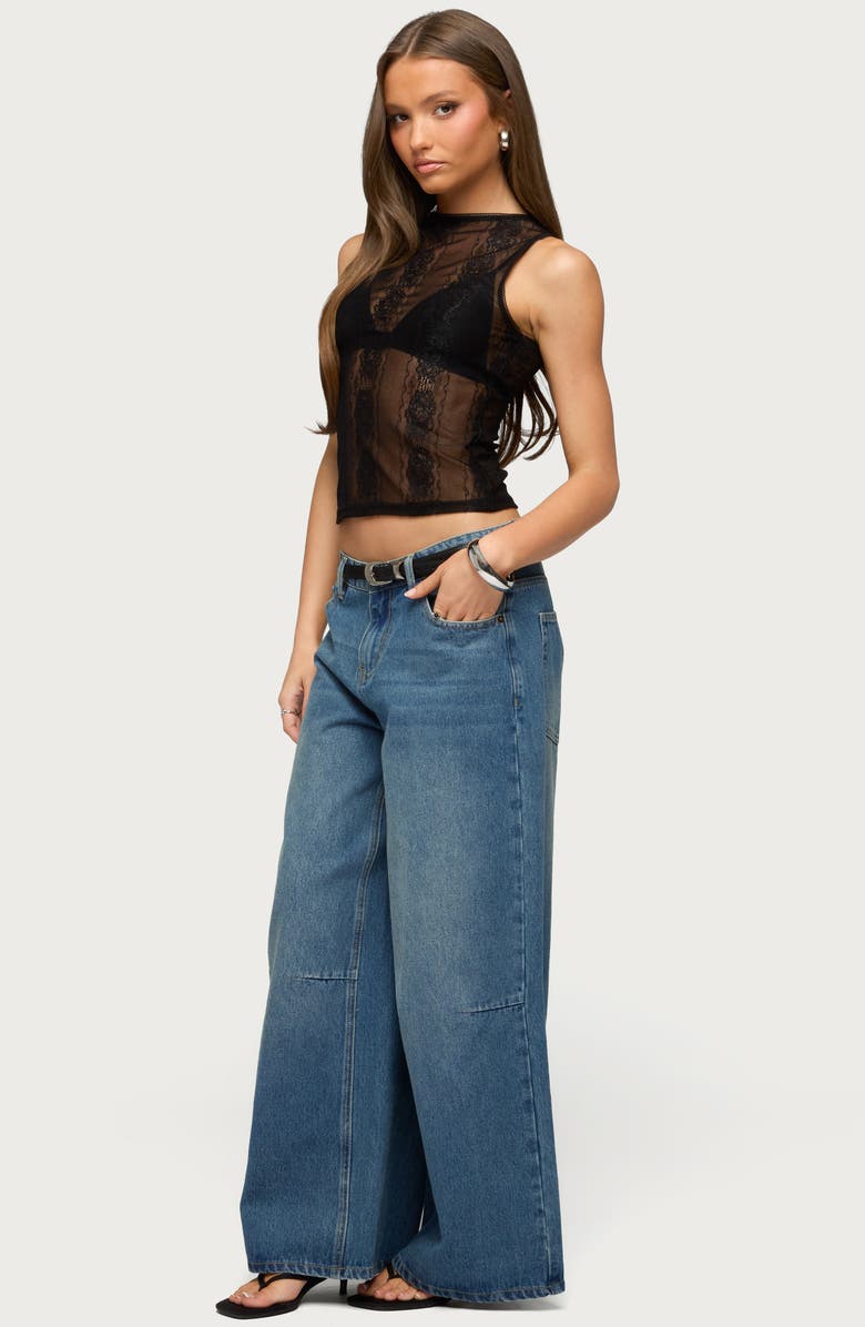 EDIKTED Ephie Sheer Lace Tank, Alternate, color,