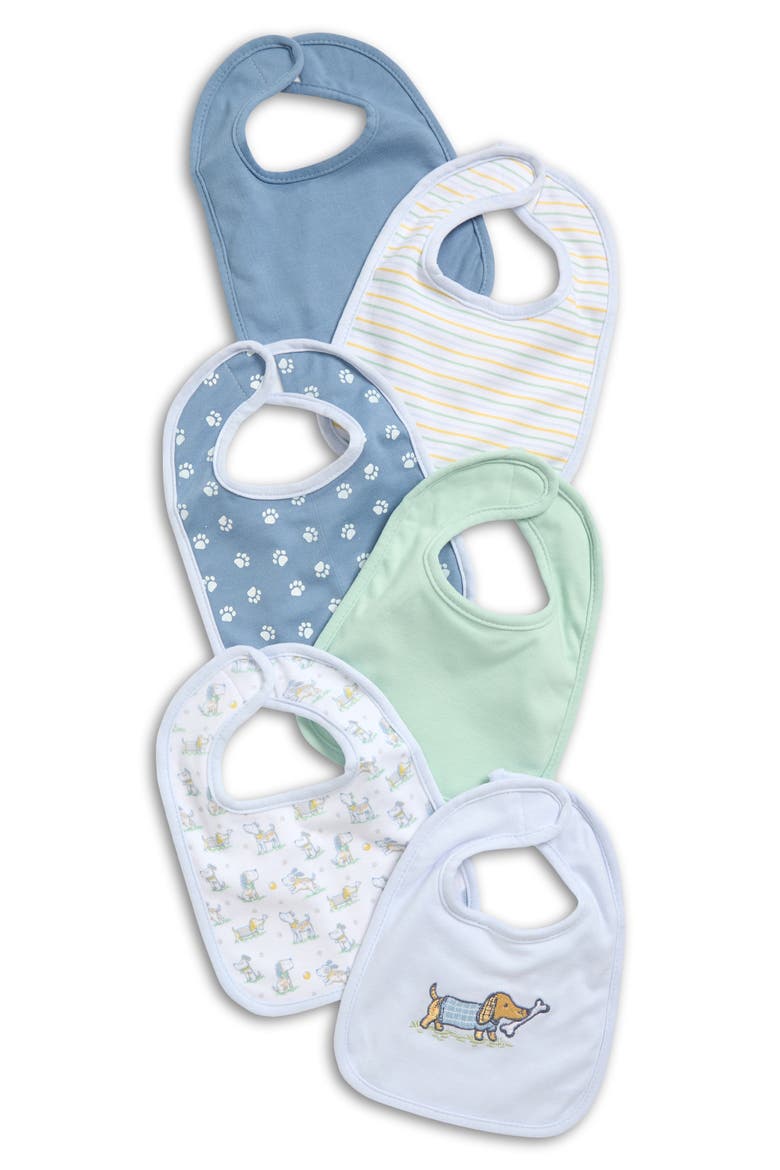 6-Pack Dachshund Bibs, Main, color, WHITE/ BLUE/ GREEN MULTI
