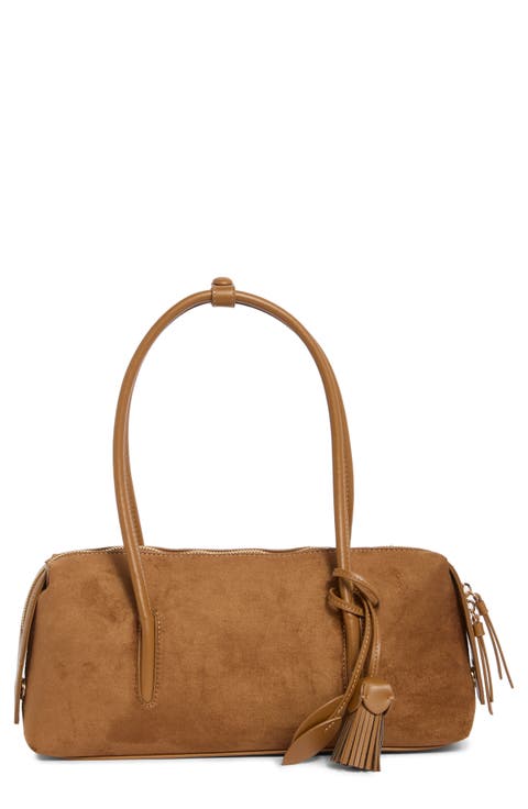 Faux Suede Shoulder Bag