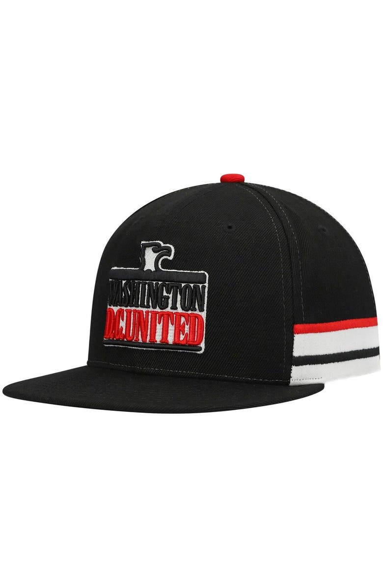 Mitchell & Ness Men's Mitchell & Ness Black D.C. United Historic Logo Since '96 Jersey Hook Snapback Hat, Main, color,