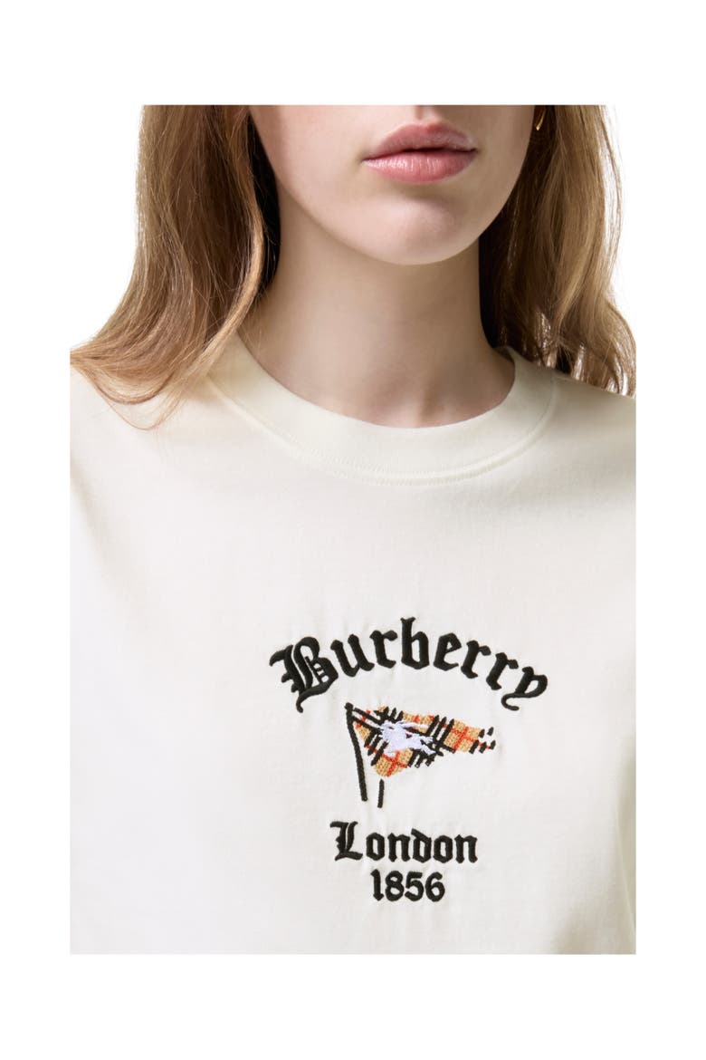 Check Flag Cotton T-shirt, Alternate, color, Chalk white