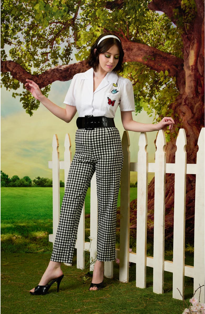 Unique Vintage 1960s Cigarette Pants, Alternate, color, Black/White Gingham