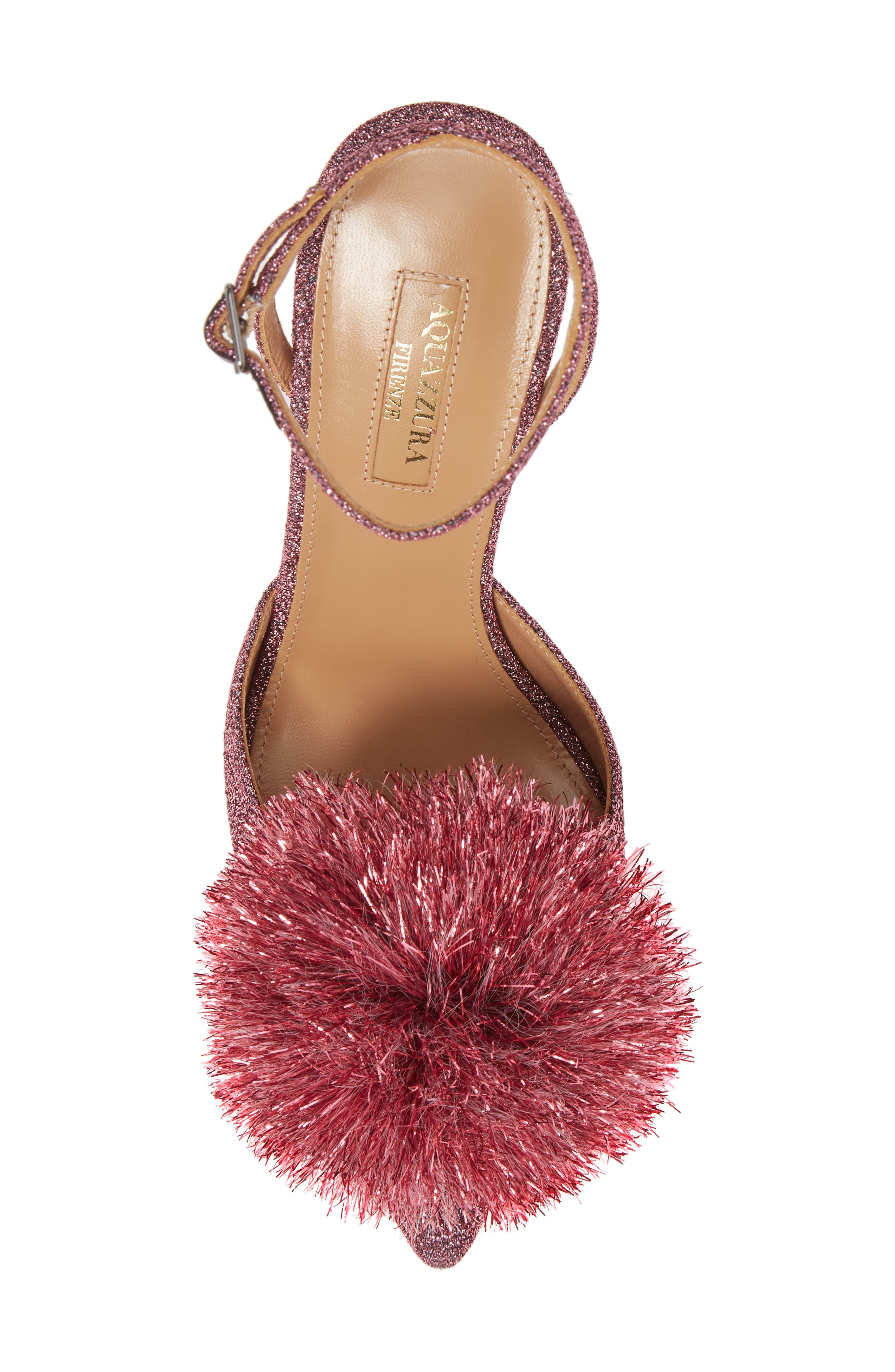 Aquazzura Powder Puff Ankle Strap Pump, Alternate, color, 