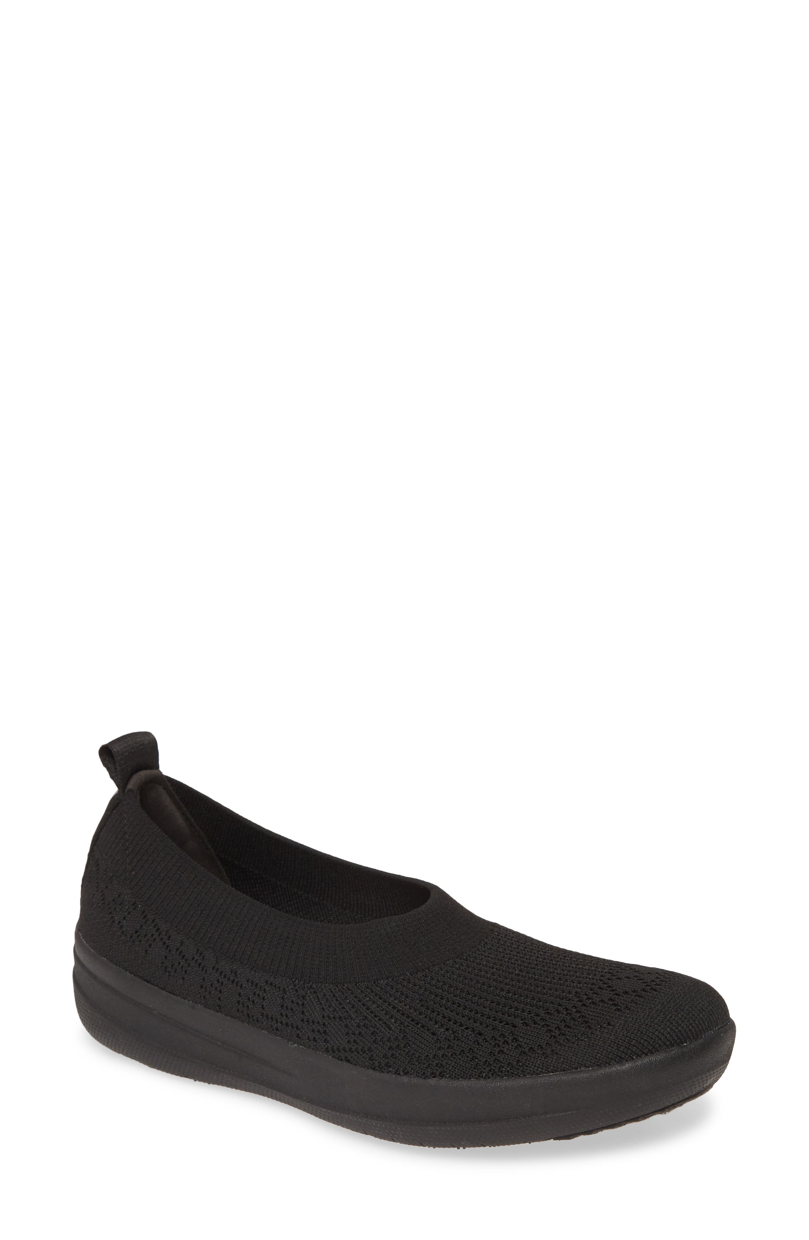 Uberknit Ballerina Flat, Main, color, ALL BLACK FABRIC
