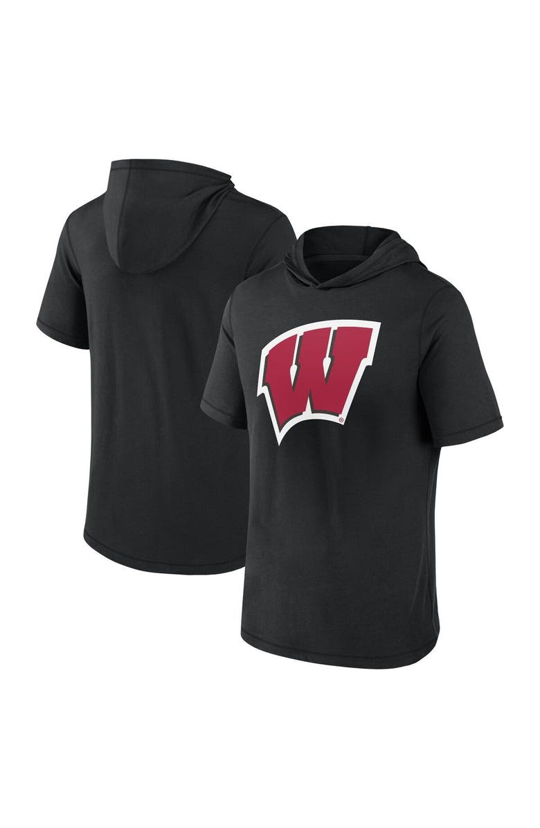 FANATICS Men's Fanatics Branded  Black Wisconsin Badgers Primary Logo Hoodie T-Shirt, Main, color, Black