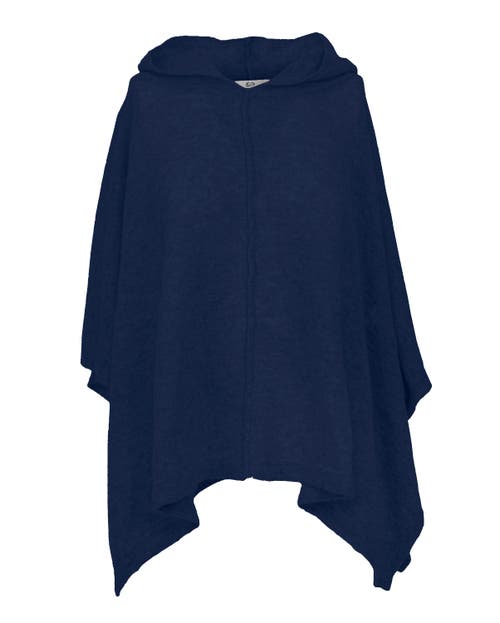 Monticelli Cashmere Pure Cashmere Hoodie Poncho In Blue
