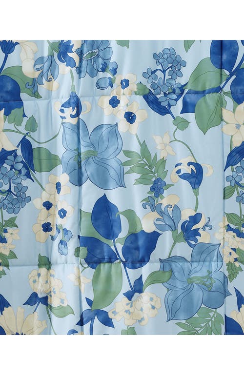 Lands' End 400 Thread Count Premium Supima Cotton No Iron Sateen Comforter In Serene Blue Lilies