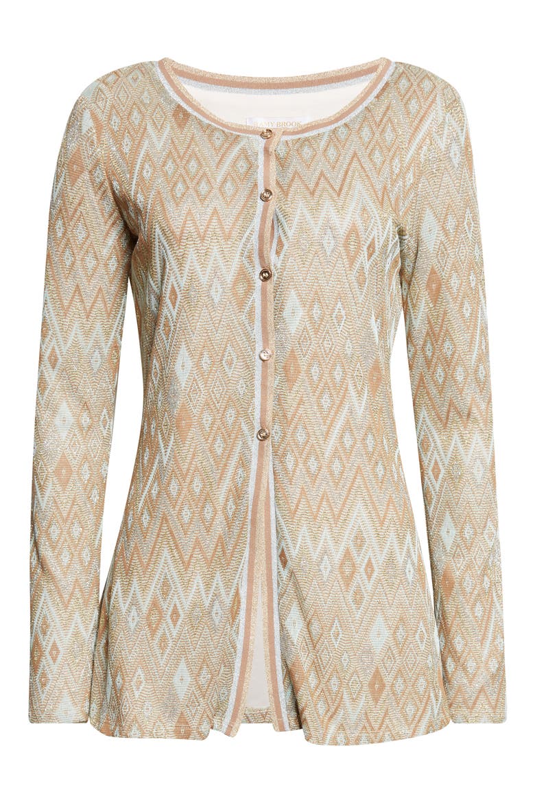 McKenna Diamond Jacquard Cardigan, Alternate, color, GOLD DIAMOND