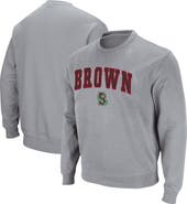 COLOSSEUM Men's Colosseum Heathered Gray Brown Bears Arch & Logo Tackle Twill Pullover Sweatshirt