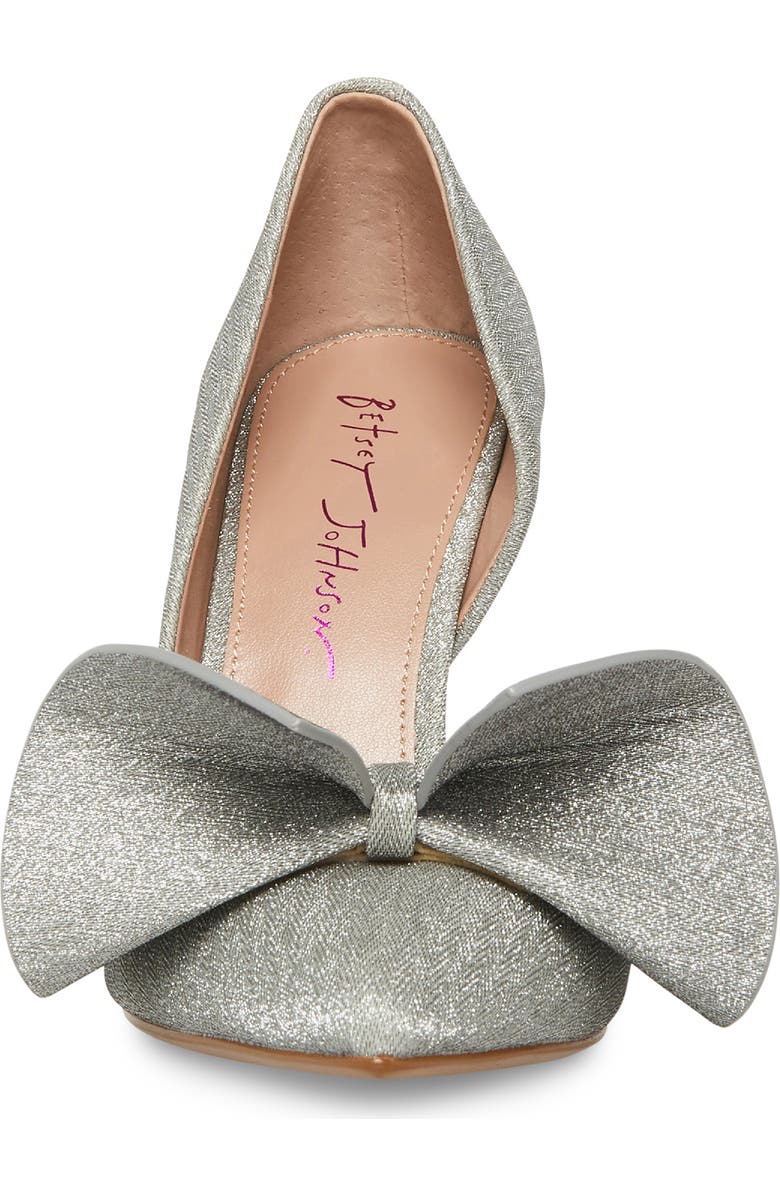 Betsey Johnson Nobble Half d'Orsay Pointed Toe Pump, Alternate, color, Silver