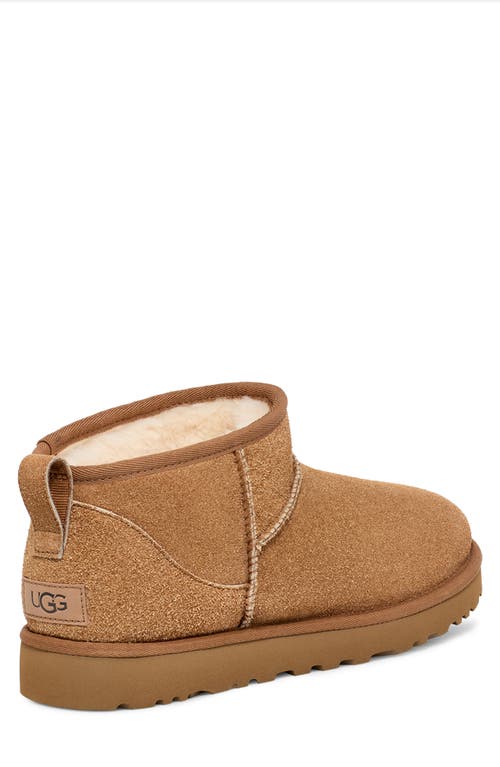 Ugg ® Classic Ultra Mini Shaggy Water Resistant Boot In Chestnut