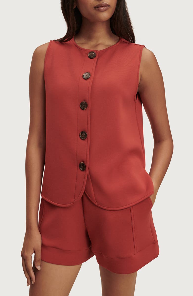 Varley Josie Button Through Tank, Main, color, Bossa Nova