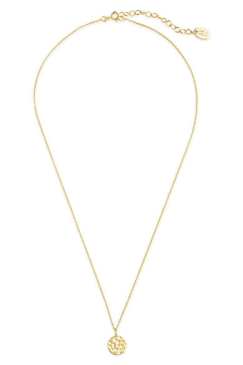 14K Yellow Gold Vermeil Hammered Pendant Necklace, Alternate, color, GOLD