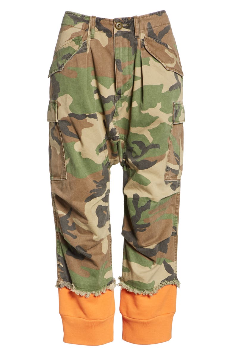 R13 Camo Harem Pants with Sweat Cuffs, Alternate, color, 