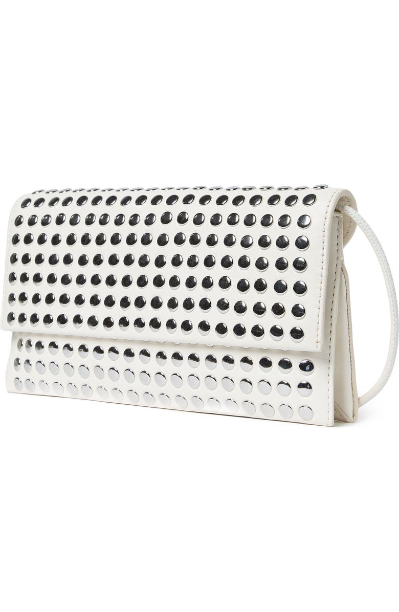 Loeffler Randall Charlee Flap Clutch, Alternate, color, Ecru/ Silver
