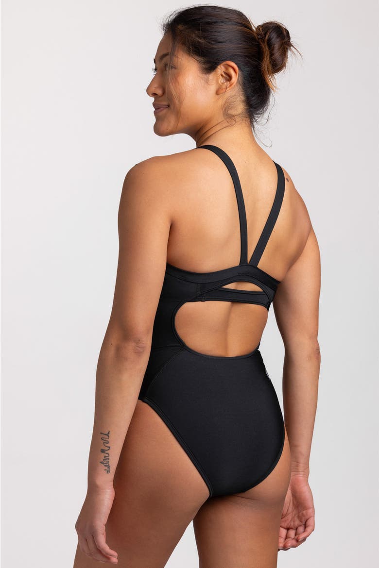 Caroline Women's Athletic One Piece Swimsuit, Alternate, color, Black