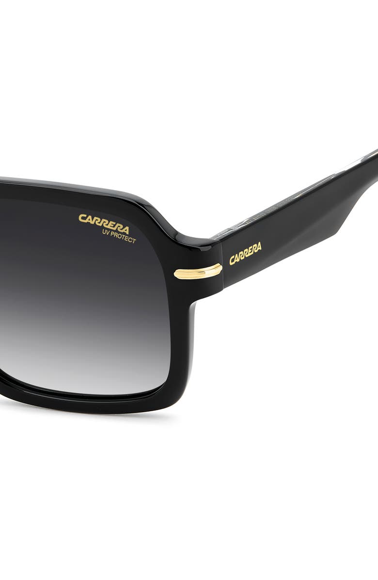 Carrera Eyewear 56mm Gradient Square Sunglasses, Alternate, color, Black/ Dark Grey