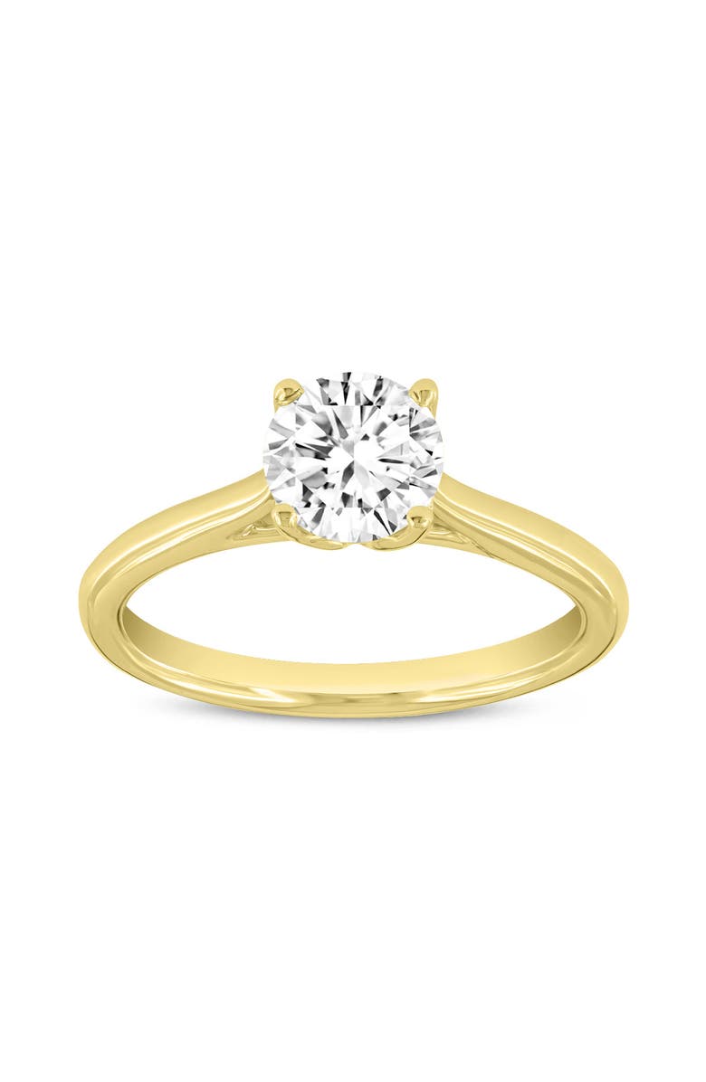 LuvMyJewelry Neli 14K Yellow Gold Round Shape Lab Grown Diamond Solitaire Ring - 1 Ct, Main, color, 14K Yellow Gold
