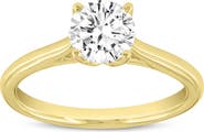 LuvMyJewelry Neli 14K Yellow Gold Round Shape Lab Grown Diamond Solitaire Ring - 1 Ct