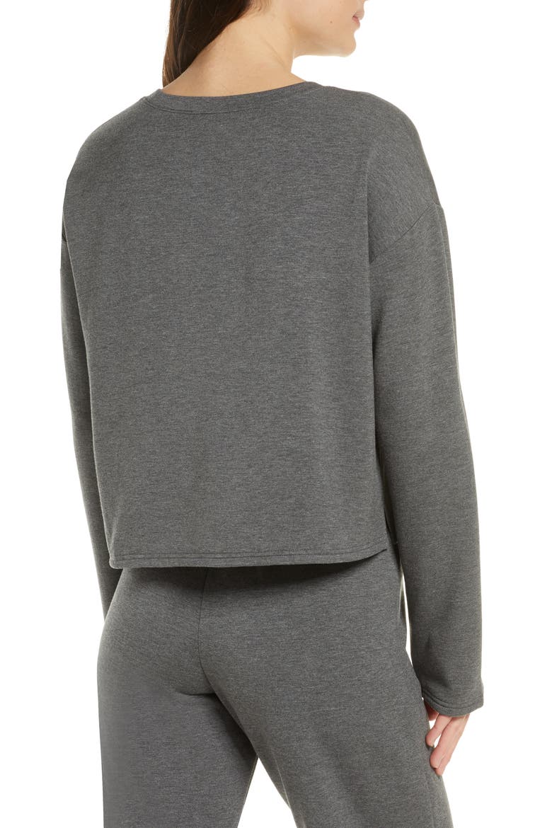 All Weekend Crop Sweatshirt, Alternate, color, DARK STEEL HEATHER