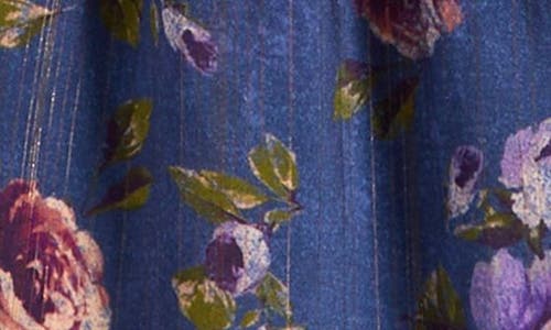 Ava & Yelly Kids' Floral Ruffle Strap Maxi Dress In Blue
