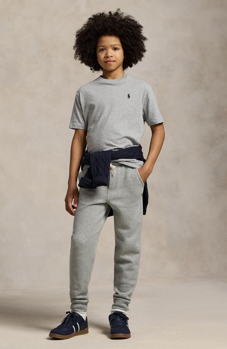 Polo Ralph Lauren Kids' Short Sleeve Cotton Jersey T-Shirt, Alternate, color, Andover Heather