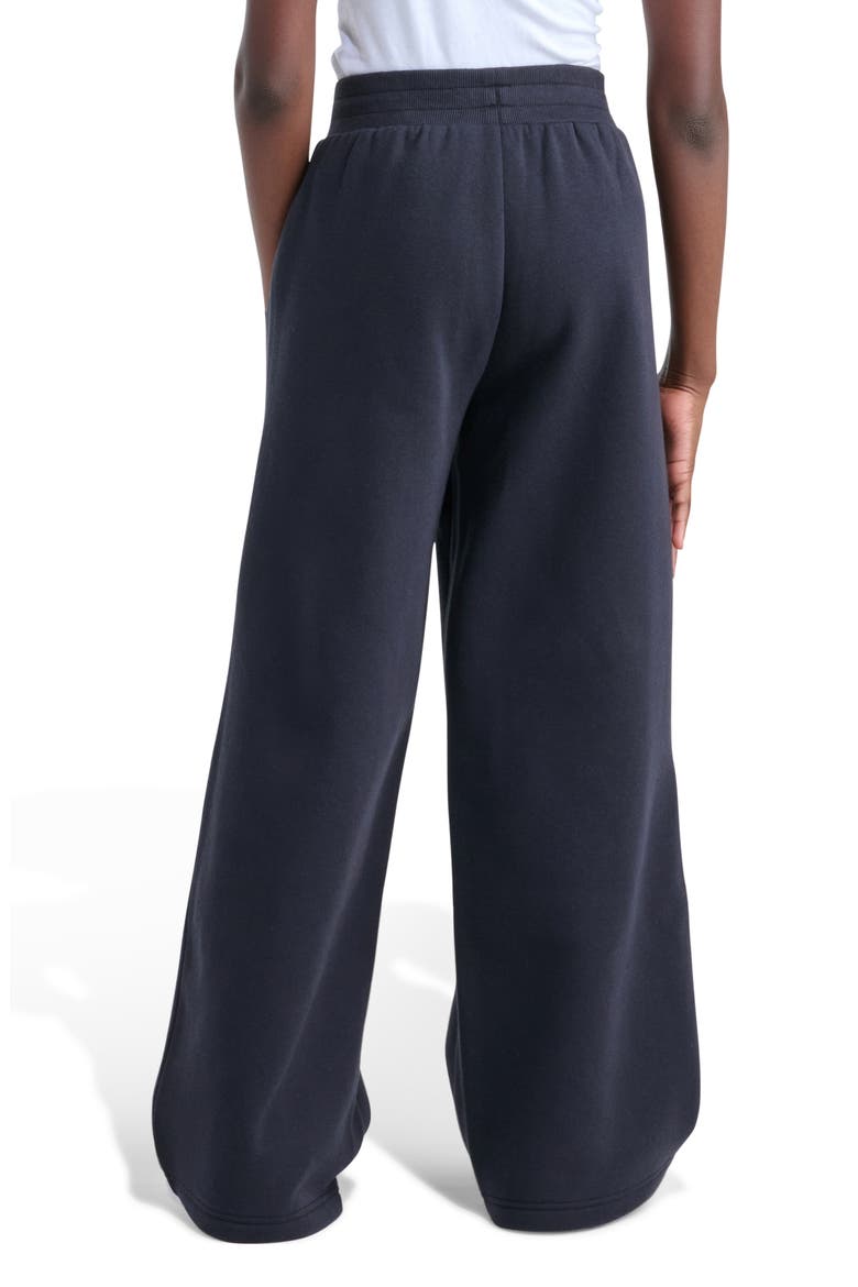 Kids' Essential Wide Leg Fleece Pants, Alternate, color, BLACK