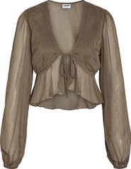 Noisy may Valery Front Tie Crop Top