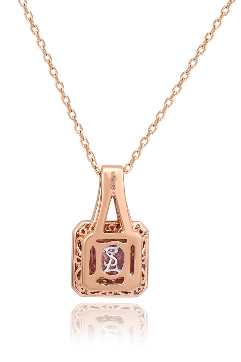 Halo Pendant Necklace, Alternate, color, PINK