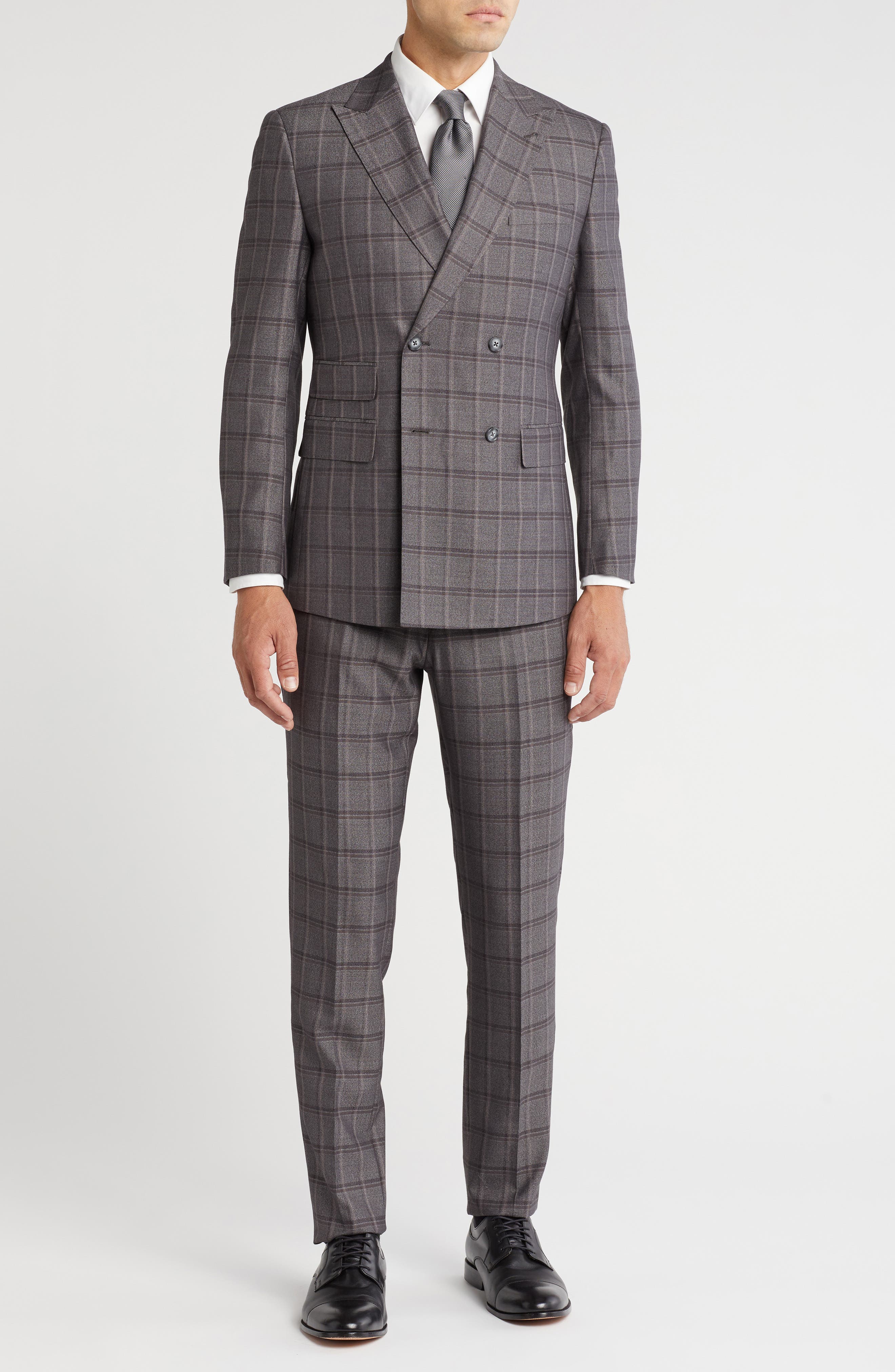 English Laundry Double Breasted Flat Front Suit