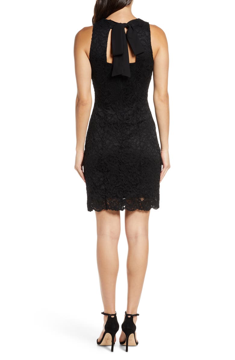 Sam Edelman Bow Back Lace Sheath Dress, Alternate, color, 
