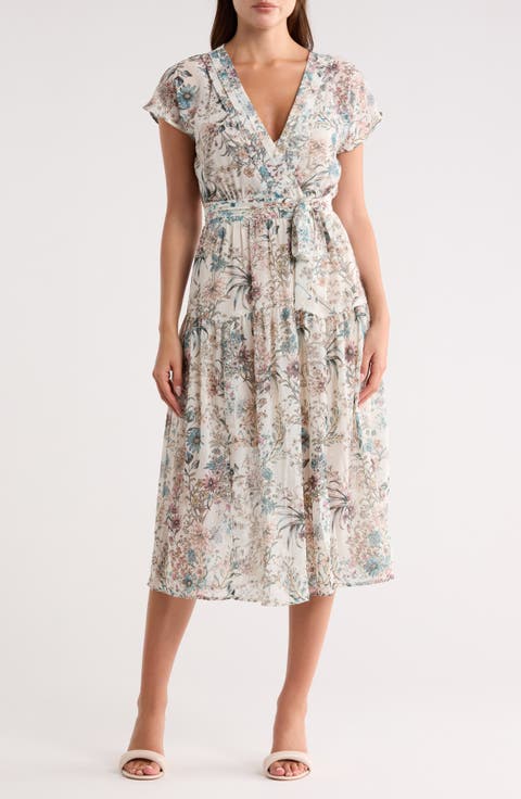 LOVE STITCH Floral Chiffon Dress