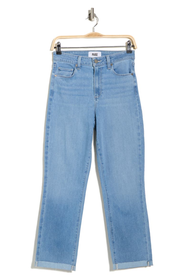 Brigitte High Waist Raw Hem Straight Leg Jeans, Alternate, color, TIRZA