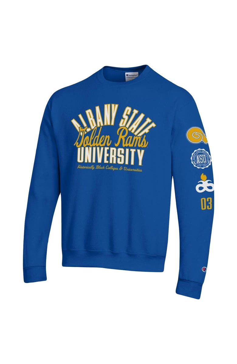 Champion Men's Champion Blue Albany State Golden Rams 2-Hit Powerblend Pullover Sweatshirt, Alternate, color, 