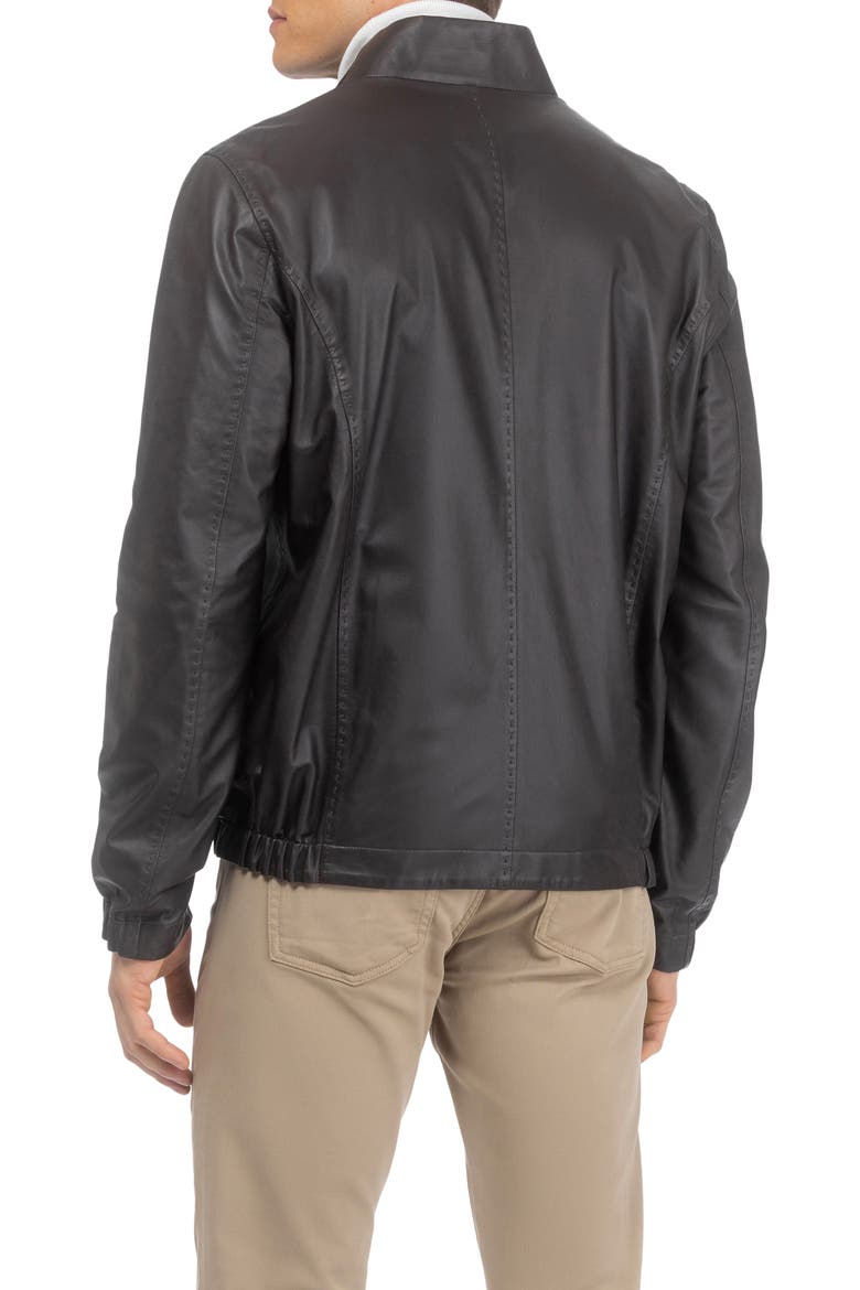 Men's Light Genuine Nappa Leather Jacket Reversible To Cashmere & Wool Crafted From Loro Piana, Alternate, color, DARK BROWN/TAUPE