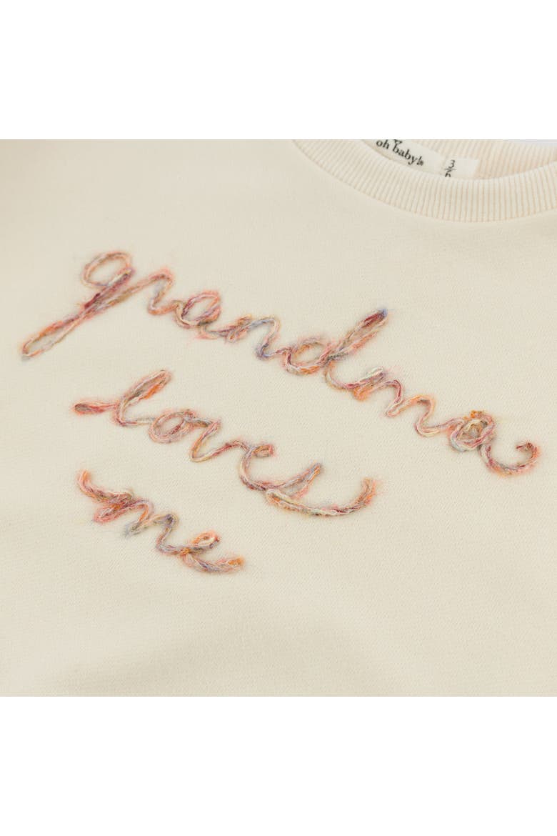 Ruffle Slouch Grandma Loves Me Sweatshirt, Alternate, color, Natural