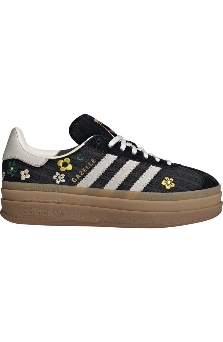 adidas Gazelle Bold Platform Sneaker, Alternate, color, Black/ White/ Eqt Yellow