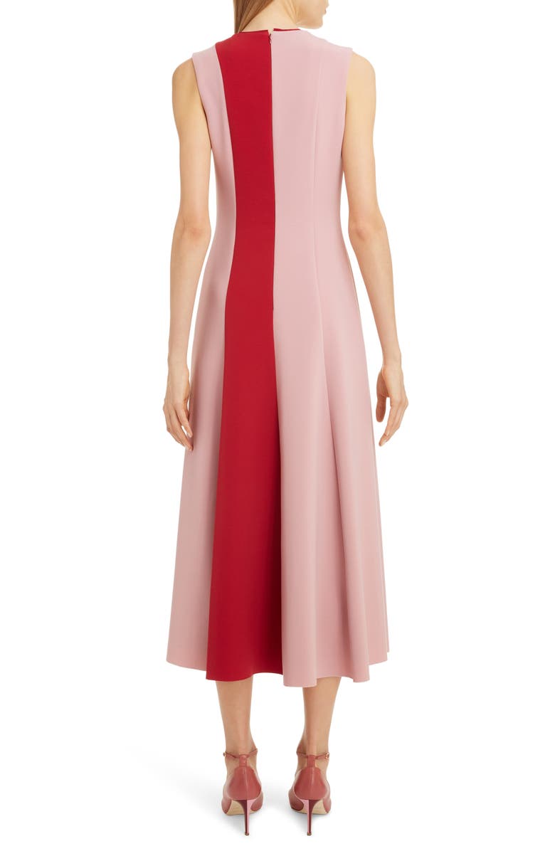 Roksanda Contrast Stripe Sleeveless Midi Dress, Alternate, color, 