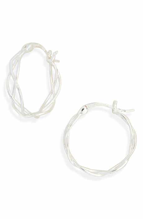 Interwoven Sterling Silver Hoop Earrings