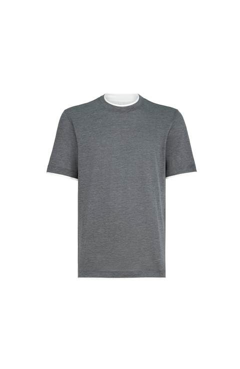 T-shirt with faux-layering