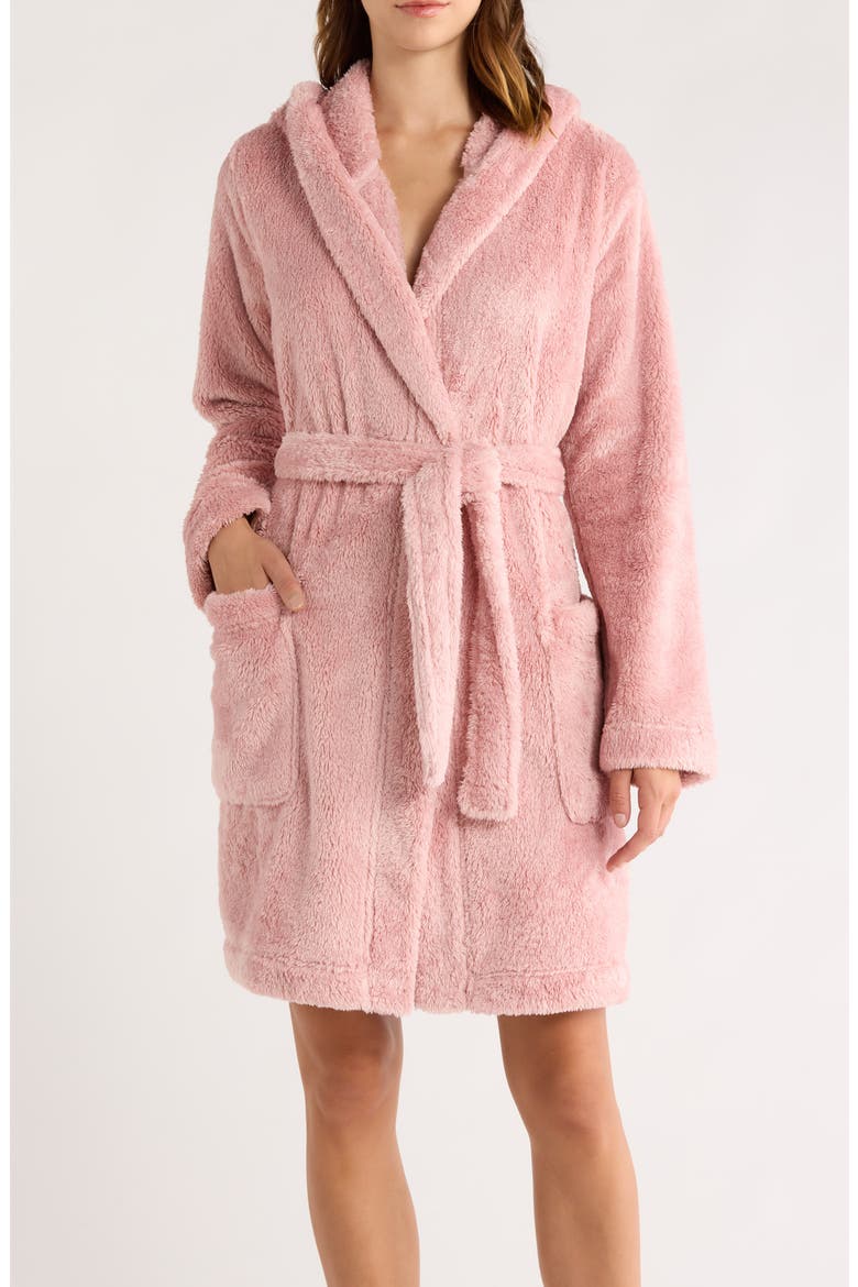 Aarti Faux Shearling Hooded Robe, Main, color, DUS