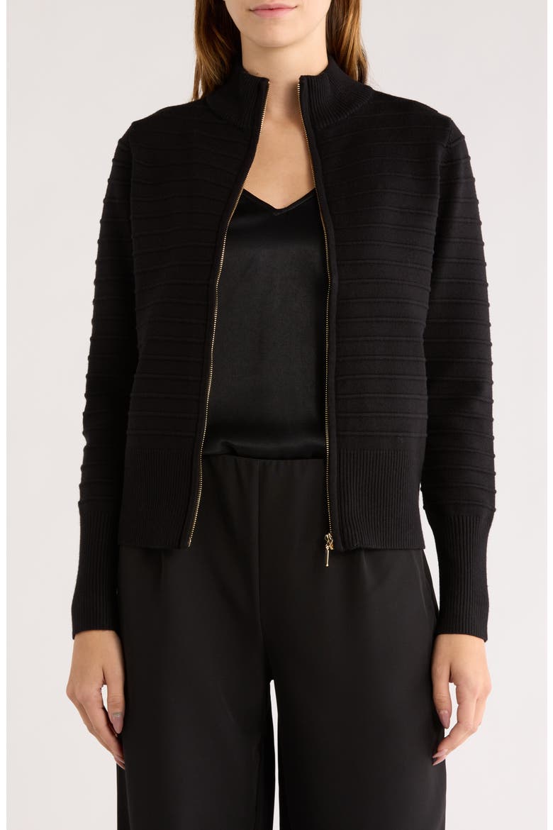 Mason Full Zip Sweater, Main, color, BLACK