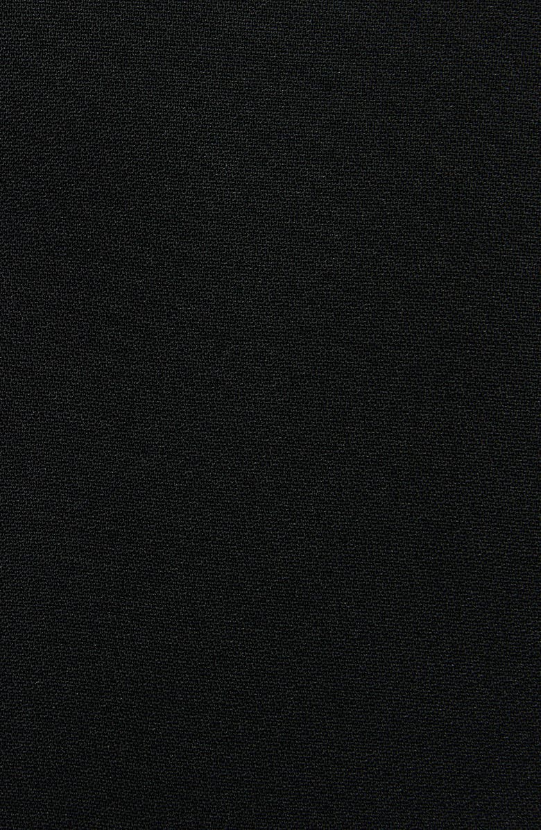 McQueen Pleated Puff Shoulder Stretch Wool Crop Jacket, Alternate, color, Black