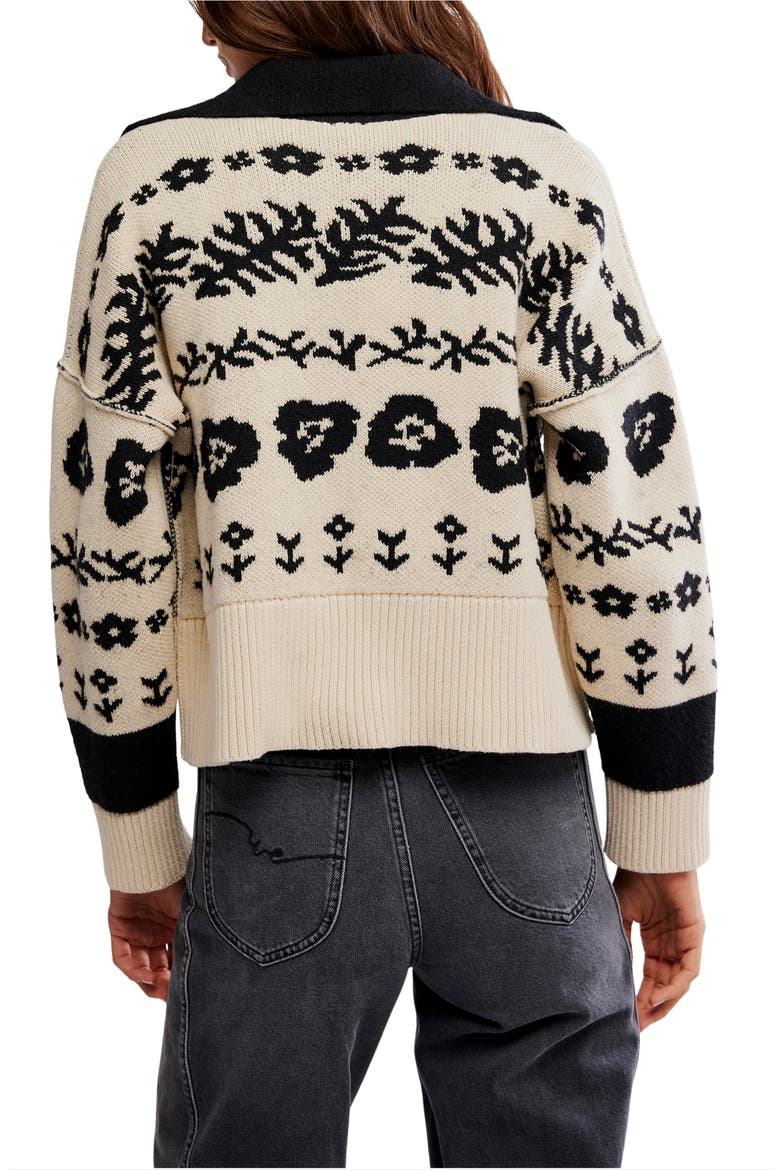 Shelby Floral Jacquard Cardigan, Alternate, color, NEUTRAL COMBO