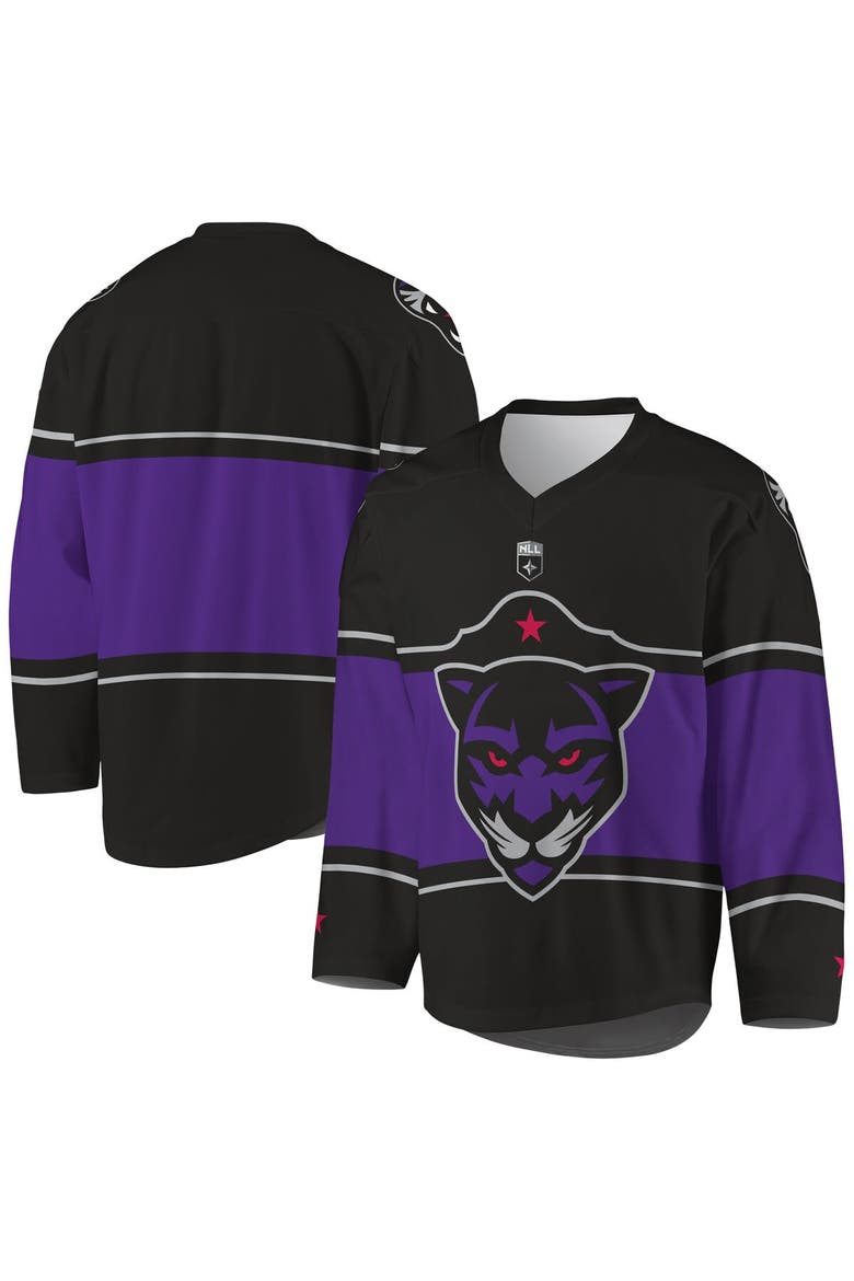Men's Black/Purple Panther City Lacrosse Club Replica Jersey, Main, color, Black