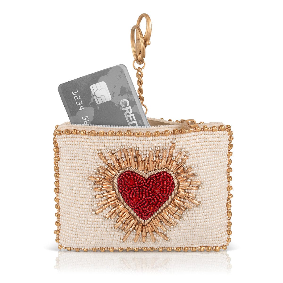 Heart Burst Coin Purse, Alternate, color, Red / Ivory